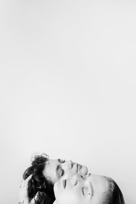 Black and white portrait of people connecting